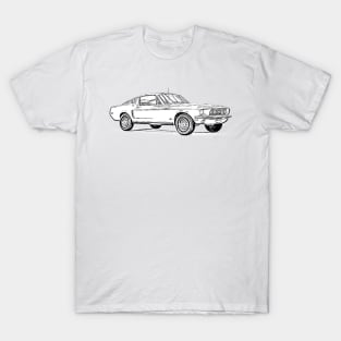 69 Mustang Fastback Wireframe T-Shirt